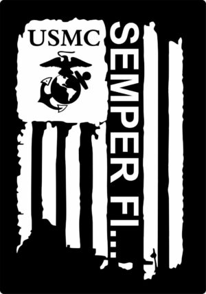 Distressed Flag USMC Semper FI Marine Corps Vinyl Decal Sticker Car Truck Window