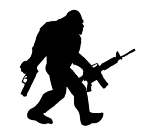 Sasquatch Big Foot Funny Vinyl Decal Window Sticker car Tumbler Decal AR-15 Guns