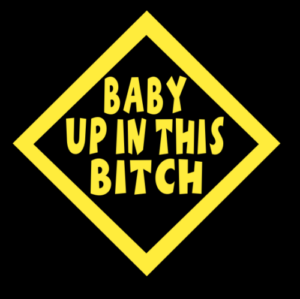 BABY UP IN THIS BITCH Vinyl Decal Sticker Car Window Bumper Funny On Board Love