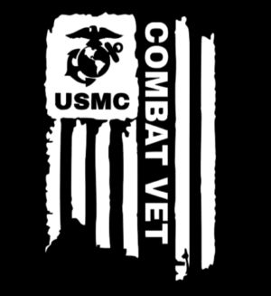 DISTRESSED USMC UNITED STATES MARINE CORPS FLAG COMBAT VET DECAL STICKER 5"x8"