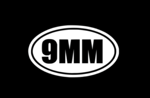 9MM Vinyl Decal Sticker Car Window Wall Bumper Gun Ammo Pistol Home Security